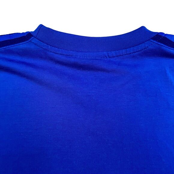 Vintage Adidas Shirt Men XXL Blue 3 Stripes Crewneck Spell Out Graphic Soccer - Picture 7 of 10